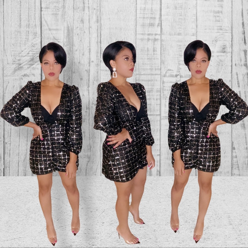 Black and shine this holiday season with this perfect dress.